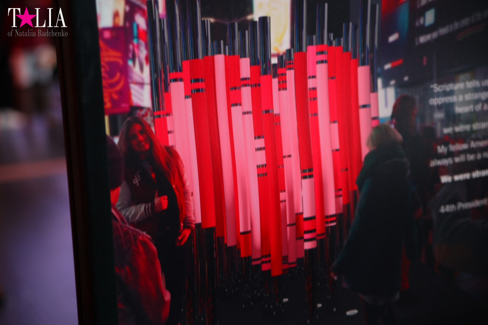 The Heart Sculpture for Valentine's Day and the Red Stairs Duffy in Times Square